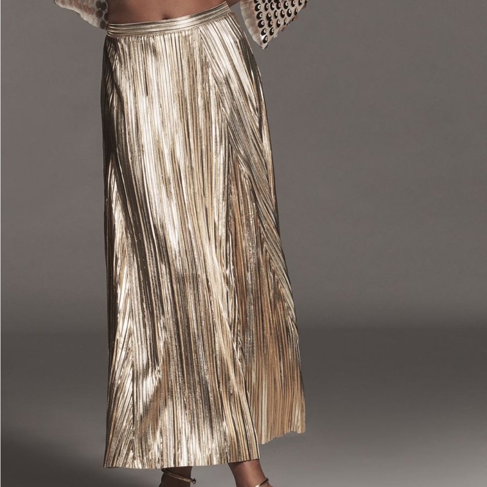 Gorgeous Anthropology skirt like new silver pleats.